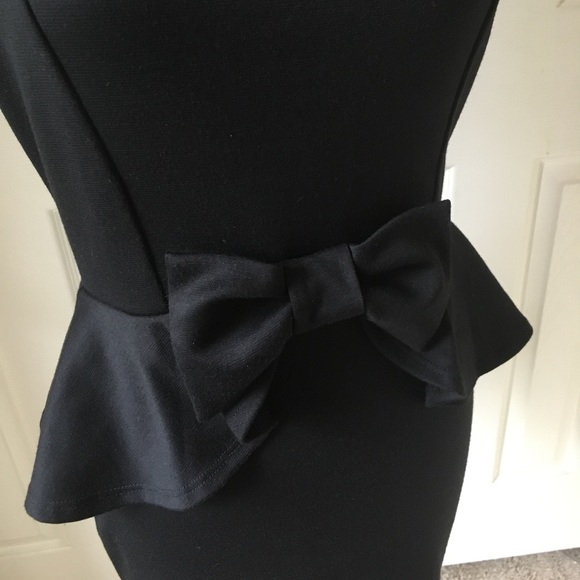 Black Peplum Dress, size 10, Stretch Fabric - Picture 3 of 4